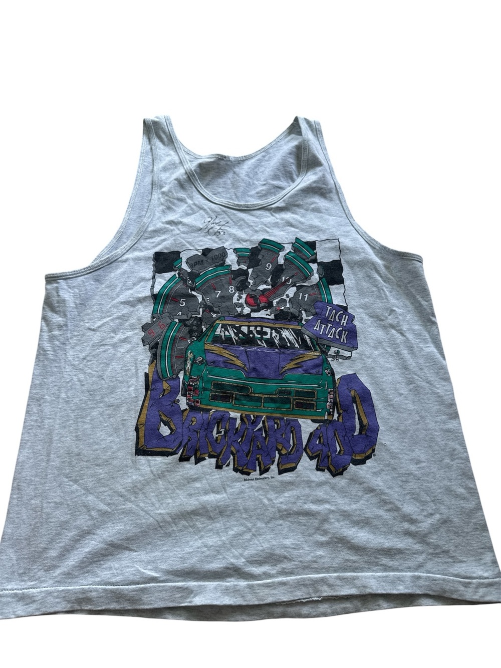 Vintage Graphic brickyard 400 tank signed by Harry grant 33